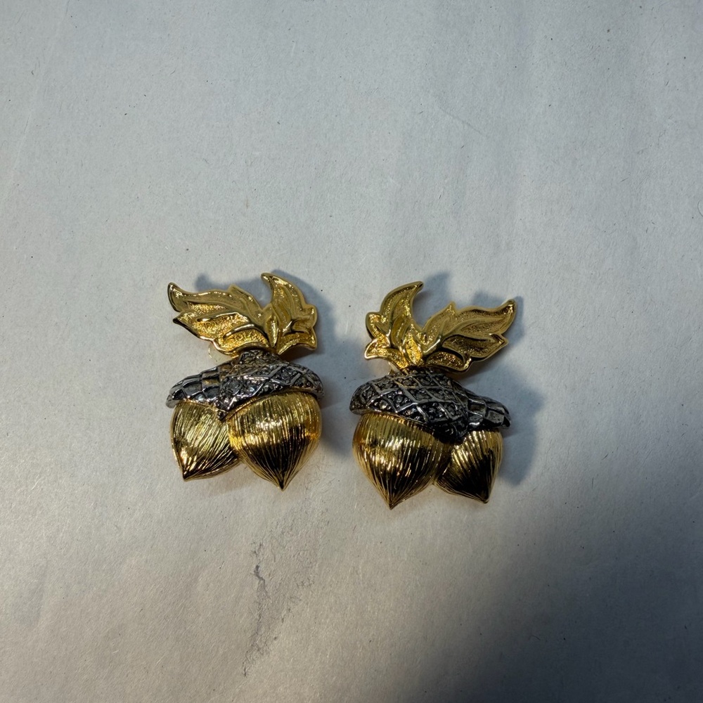 Gold and Silver Colored Acorn Earrings
